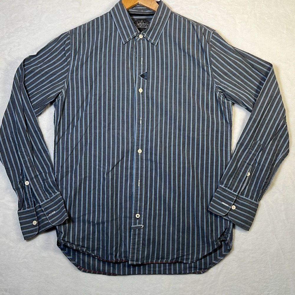 Superdry JPN thick material cotton long sleeve button down shirt- Men Large